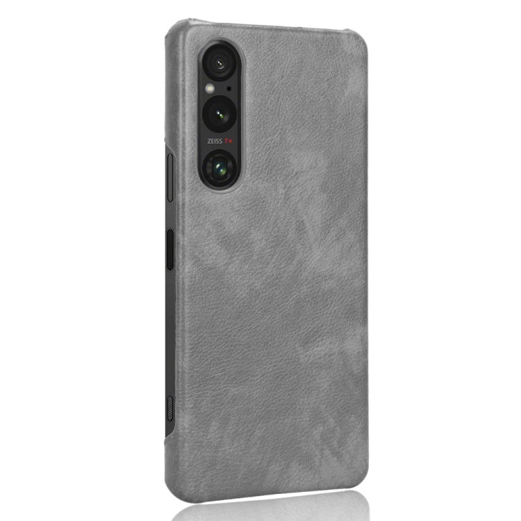 For Sony Xperia 1 V Litchi Texture Back Cover Phone Case(Grey)