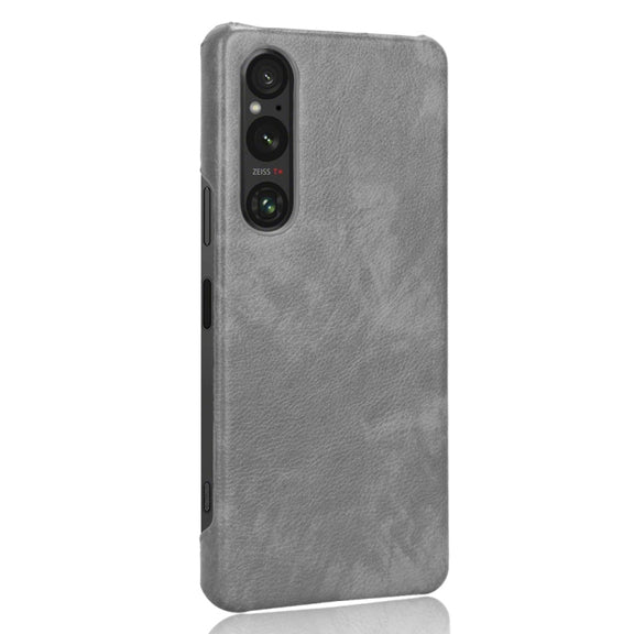 For Sony Xperia 1 V Litchi Texture Back Cover Phone Case(Grey)