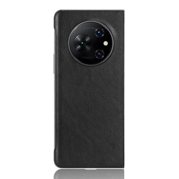 For Tecno Phantom V Fold Litchi Texture Back Cover Phone Case(Black)
