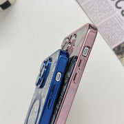 For iPhone 14 Plus Electroplated Circuit Board Pattern MagSafe Phone Case(Sierra Blue)