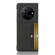 For Tecno Phantom V Fold Litchi Texture Card Slots Back Cover Phone Case(Black)