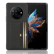 For Tecno Phantom V Fold Litchi Texture Card Slots Back Cover Phone Case(Black)