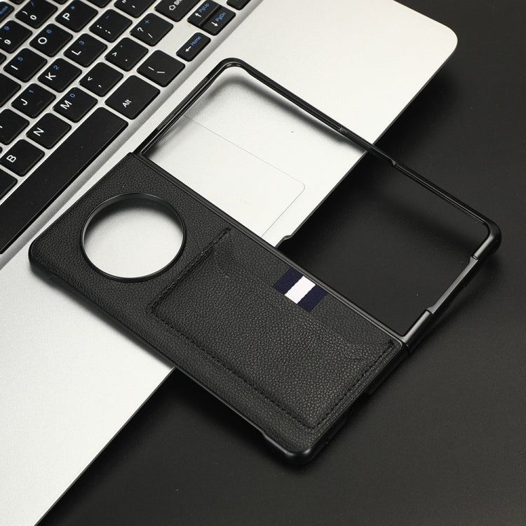 For Tecno Phantom V Fold Litchi Texture Card Slots Back Cover Phone Case(Black)