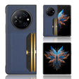 For Tecno Phantom V Fold Litchi Texture Card Slots Back Cover Phone Case(Blue) - Tecno Cases by PMC TechLife | Online Shopping South Africa | PMC TechLife | Buy Now Pay Later Mobicred