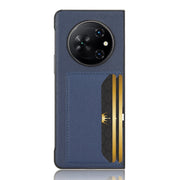 For Tecno Phantom V Fold Litchi Texture Card Slots Back Cover Phone Case(Blue)