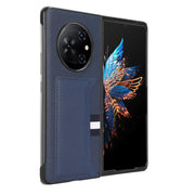 For Tecno Phantom V Fold Litchi Texture Card Slots Back Cover Phone Case(Blue)