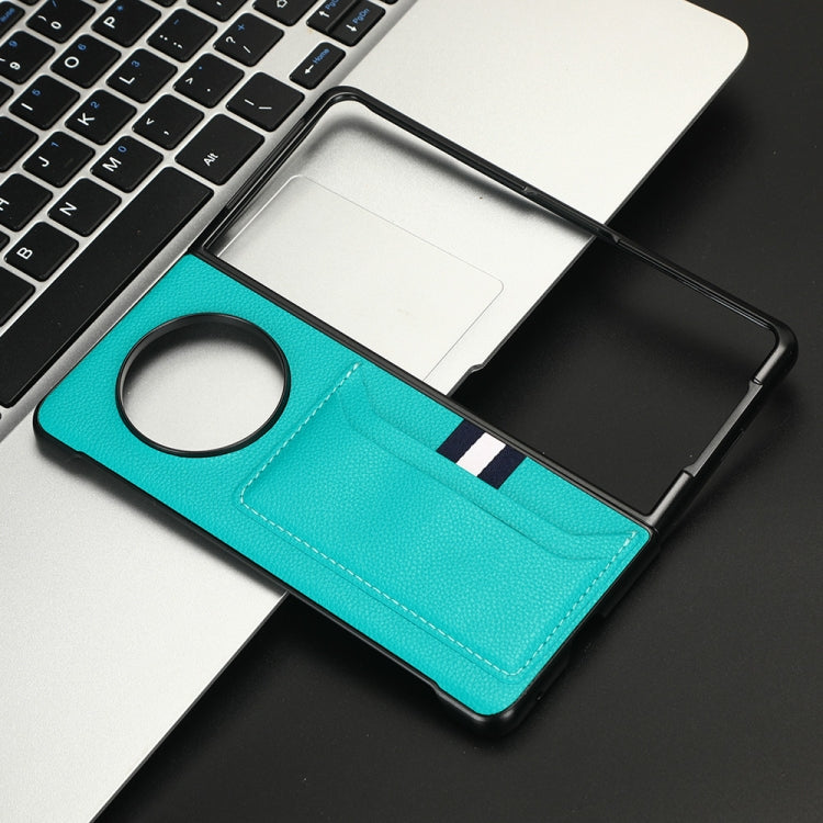For Tecno Phantom V Fold Litchi Texture Card Slots Back Cover Phone Case(Green)