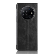 For Tecno Phantom V Fold Cow Pattern Sewing Back Cover Phone Case(Black)