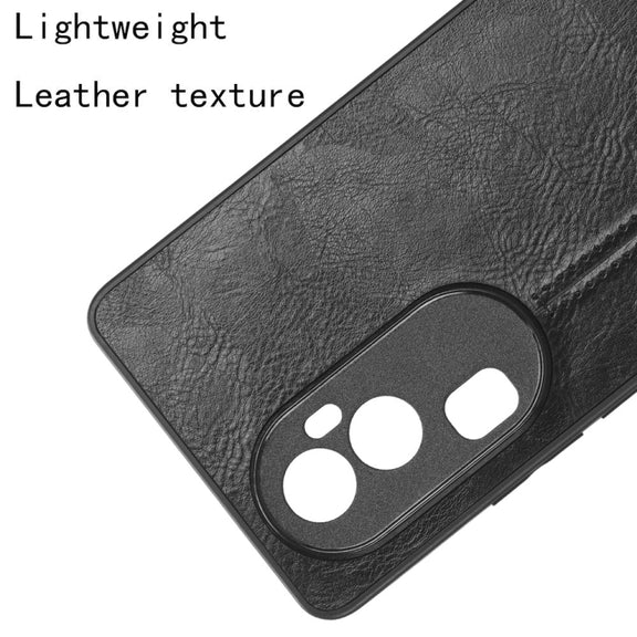 For OPPO Reno 10 Pro 5G Cow Pattern Sewing Back Cover Phone Case(Black)