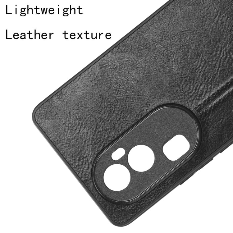 For OPPO Reno 10 Pro 5G Cow Pattern Sewing Back Cover Phone Case(Black)