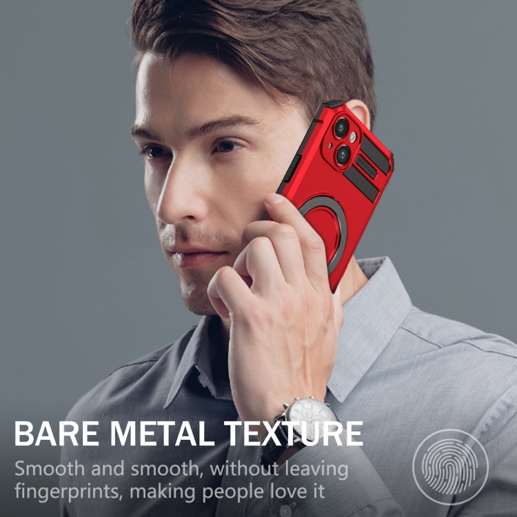 For iPhone 15 MagSafe Magnetic Holder Phone Case(Red)
