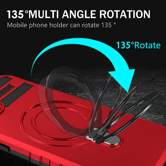 For iPhone 15 MagSafe Magnetic Holder Phone Case(Red)