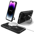 For iPhone 15 Pro Max MagSafe Magnetic Holder Phone Case(Black) - iPhone 15 Pro Max Cases by PMC TechLife | Online Shopping South Africa | PMC TechLife