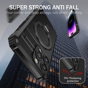 For iPhone 15 Pro Max MagSafe Magnetic Holder Phone Case(Black)