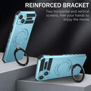 For iPhone 14 MagSafe Magnetic Holder Phone Case(Light Blue)