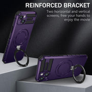 For iPhone 14 MagSafe Magnetic Holder Phone Case(Purple)
