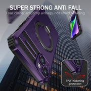 For iPhone 14 MagSafe Magnetic Holder Phone Case(Purple)