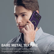 For iPhone 14 MagSafe Magnetic Holder Phone Case(Purple)