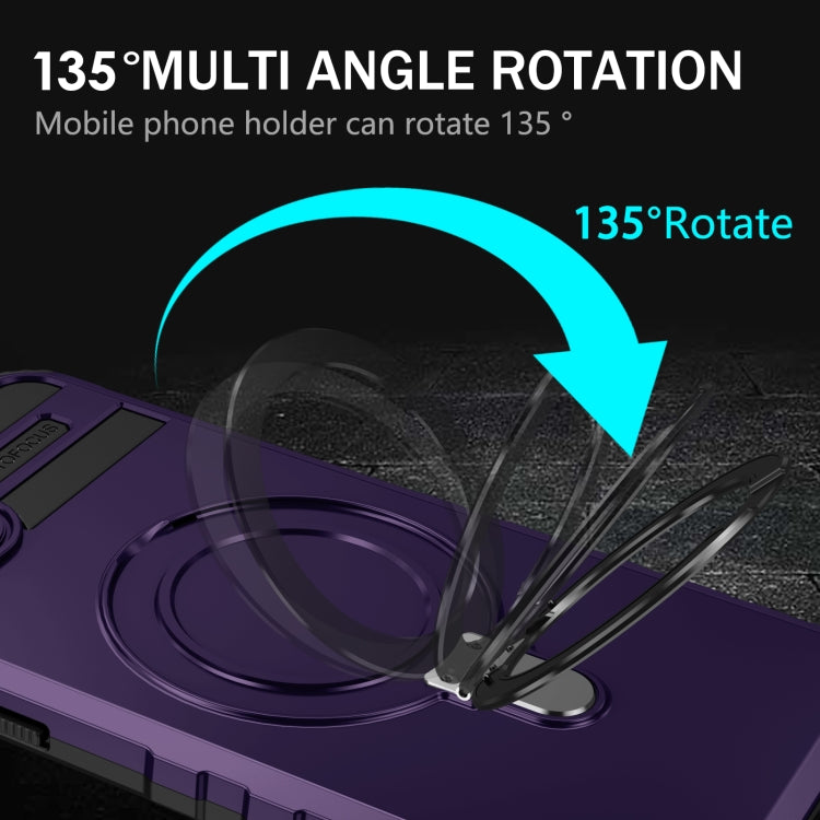 For iPhone 14 MagSafe Magnetic Holder Phone Case(Purple)