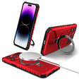 For iPhone 14 Pro MagSafe Magnetic Holder Phone Case(Red) - iPhone 14 Pro Cases by PMC TechLife | Online Shopping South Africa | PMC TechLife