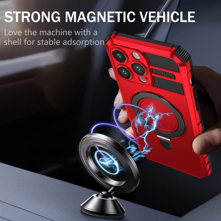 For iPhone 14 Pro MagSafe Magnetic Holder Phone Case(Red)