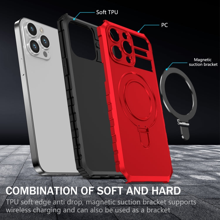 For iPhone 14 Pro MagSafe Magnetic Holder Phone Case(Red)