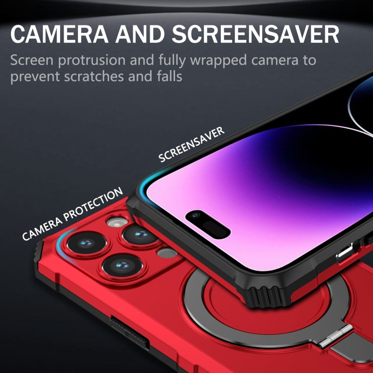 For iPhone 14 Pro MagSafe Magnetic Holder Phone Case(Red)