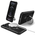 For iPhone 12 Pro MagSafe Magnetic Holder Phone Case(Black) - iPhone 12 / 12 Pro Cases by PMC TechLife | Online Shopping South Africa | PMC TechLife | Buy Now Pay Later Mobicred
