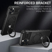 For iPhone 12 Pro MagSafe Magnetic Holder Phone Case(Black)