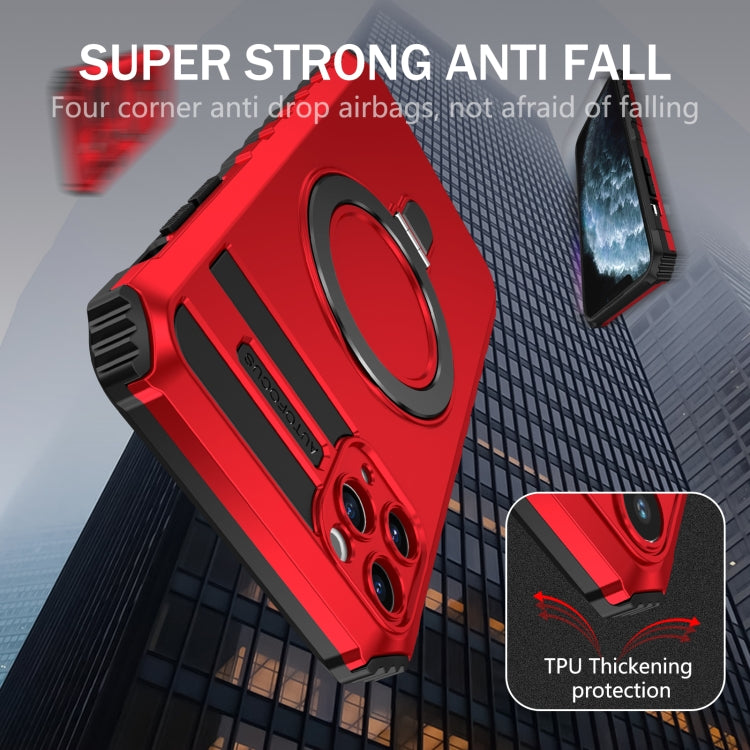 For iPhone 11 Pro MagSafe Magnetic Holder Phone Case(Red)