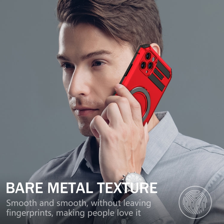 For iPhone 11 Pro MagSafe Magnetic Holder Phone Case(Red)
