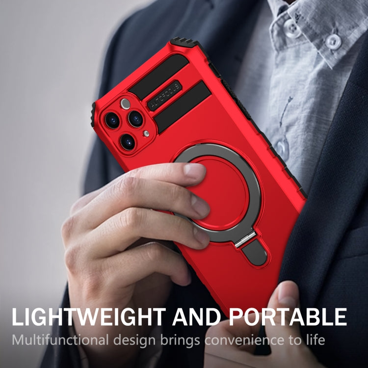 For iPhone 11 Pro MagSafe Magnetic Holder Phone Case(Red)