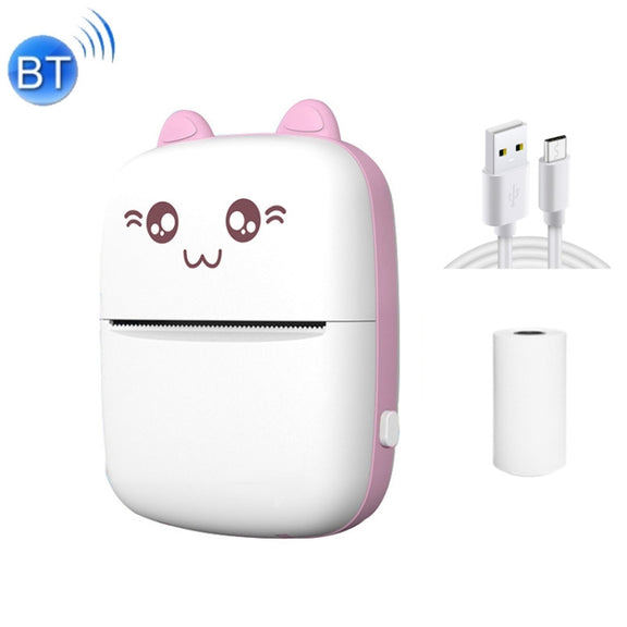 C9 Mini Bluetooth Wireless Thermal Printer With 1 Roll Paper(Pink)