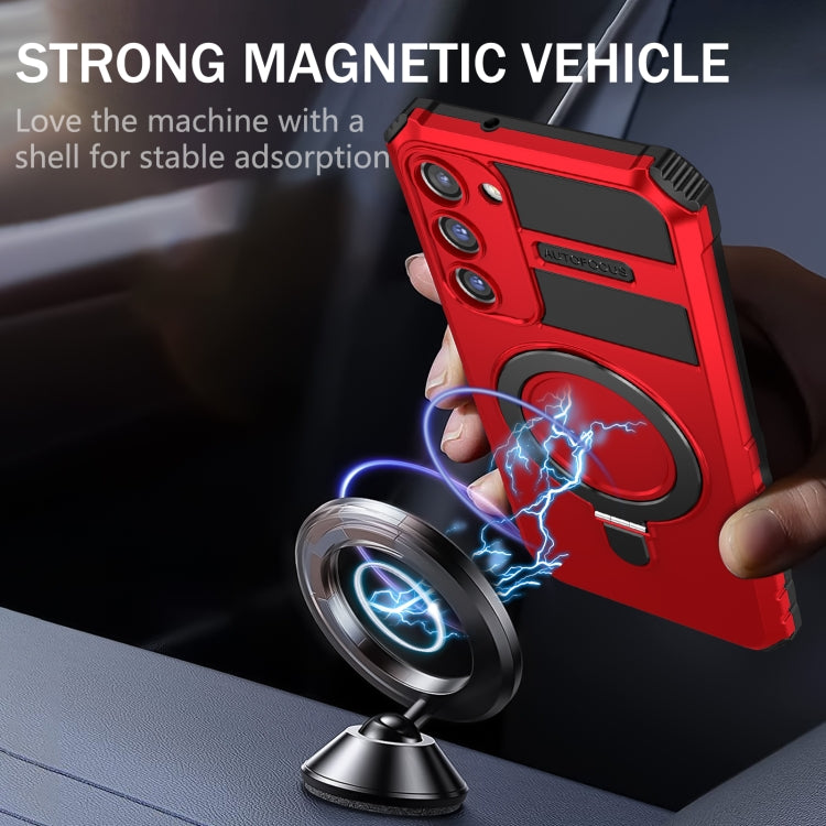 For Samsung Galaxy S23+ 5G MagSafe Magnetic Holder Phone Case(Red)