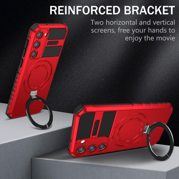 For Samsung Galaxy S23+ 5G MagSafe Magnetic Holder Phone Case(Red)