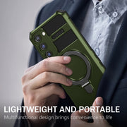 For Samsung Galaxy S23+ 5G MagSafe Magnetic Holder Phone Case(Green)