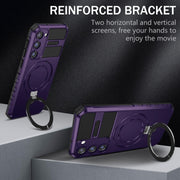 For Samsung Galaxy S23+ 5G MagSafe Magnetic Holder Phone Case(Purple)
