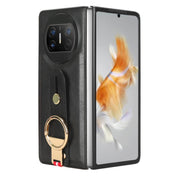 For Huawei Mate X3 Wristband Leather Back Phone Case(Black)