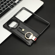 For Huawei Mate X3 Wristband Leather Back Phone Case(Black)