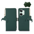 For OnePlus Nord 3 / Ace 2V Genuine Leather Magnetic RFID Leather Phone Case(Green) - OnePlus Cases by PMC TechLife | Online Shopping South Africa | PMC TechLife | Buy Now Pay Later Mobicred