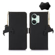 For OnePlus Nord 3 / Ace 2V Genuine Leather Magnetic RFID Leather Phone Case(Black) - OnePlus Cases by PMC TechLife | Online Shopping South Africa | PMC TechLife | Buy Now Pay Later Mobicred