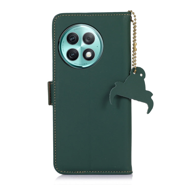 For OnePlus Ace 2 Pro Genuine Leather Magnetic RFID Leather Phone Case(Green)