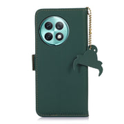 For OnePlus Ace 2 Pro Genuine Leather Magnetic RFID Leather Phone Case(Green)