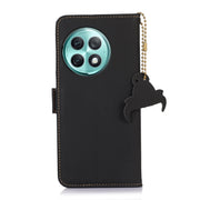 For OnePlus Ace 2 Pro Genuine Leather Magnetic RFID Leather Phone Case(Black)