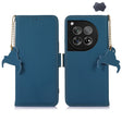 For OnePlus 12 Genuine Leather Magnetic RFID Leather Phone Case(Blue) - OnePlus Cases by PMC TechLife | Online Shopping South Africa | PMC TechLife | Buy Now Pay Later Mobicred
