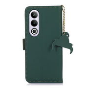 For OnePlus Nord CE4 5G Global Genuine Leather Magnetic RFID Leather Phone Case(Green)