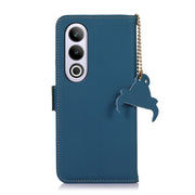 For OnePlus Nord CE4 5G Global Genuine Leather Magnetic RFID Leather Phone Case(Blue)