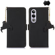 For OnePlus Nord CE4 5G Global Genuine Leather Magnetic RFID Leather Phone Case(Black) - OnePlus Cases by PMC TechLife | Online Shopping South Africa | PMC TechLife | Buy Now Pay Later Mobicred