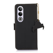 For OnePlus Nord CE4 5G Global Genuine Leather Magnetic RFID Leather Phone Case(Black)