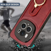 For Honor Magic6 Pro Wristband Leather Back Phone Case(Red)